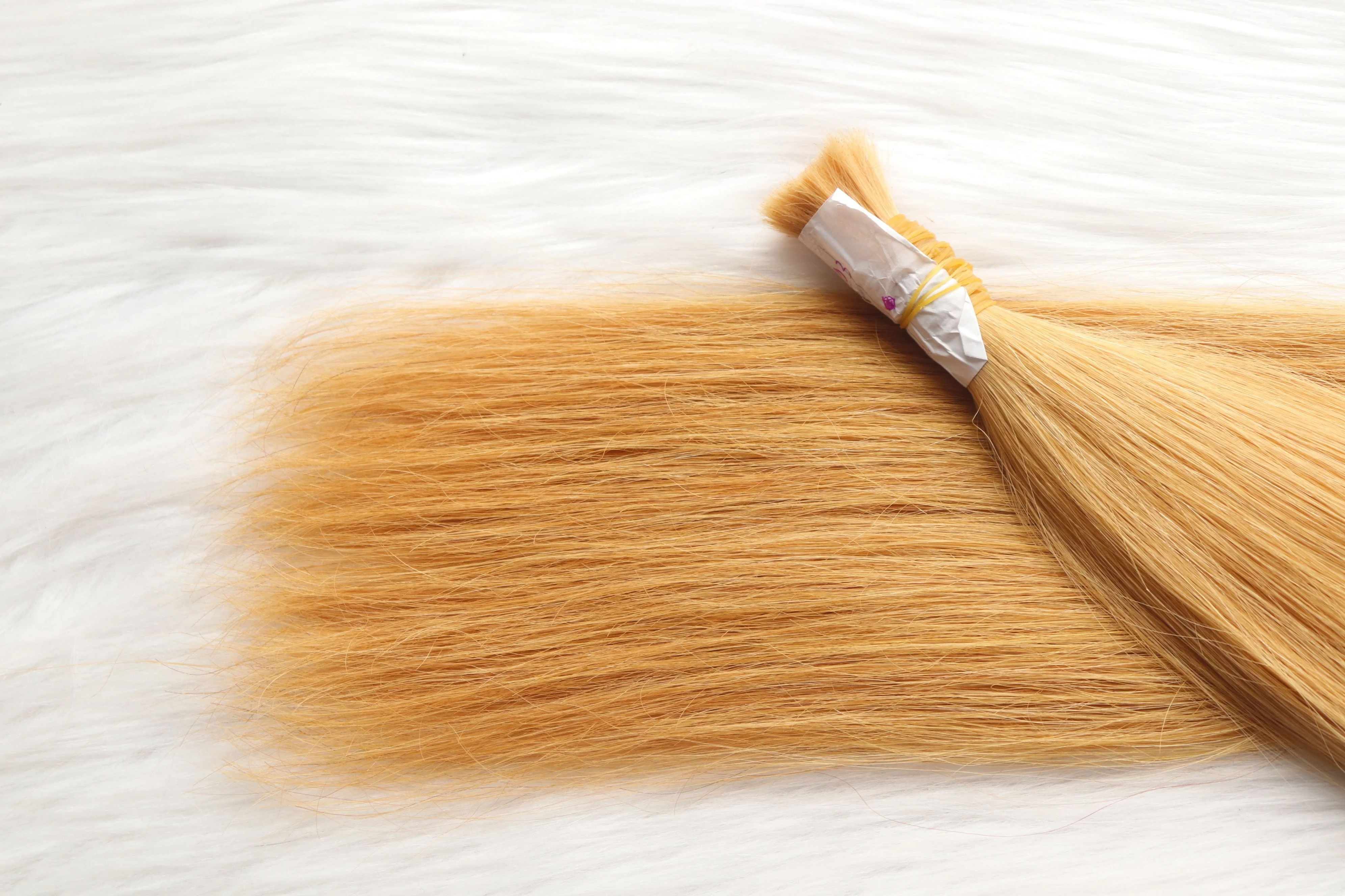 Double Drawn Blonde Color Straight Luxury Bulk 100% Vietnamese Human Hair Extensions With Whole Sale Price