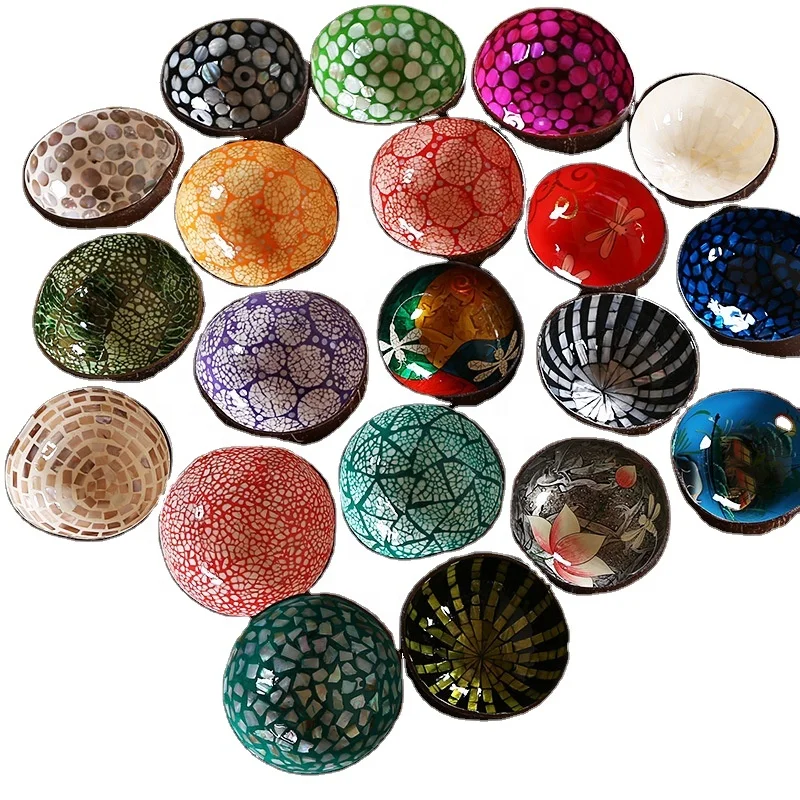 Lacquered Decoration Coconut Bowls Coco Shell Bowl Handmade hot sale EU