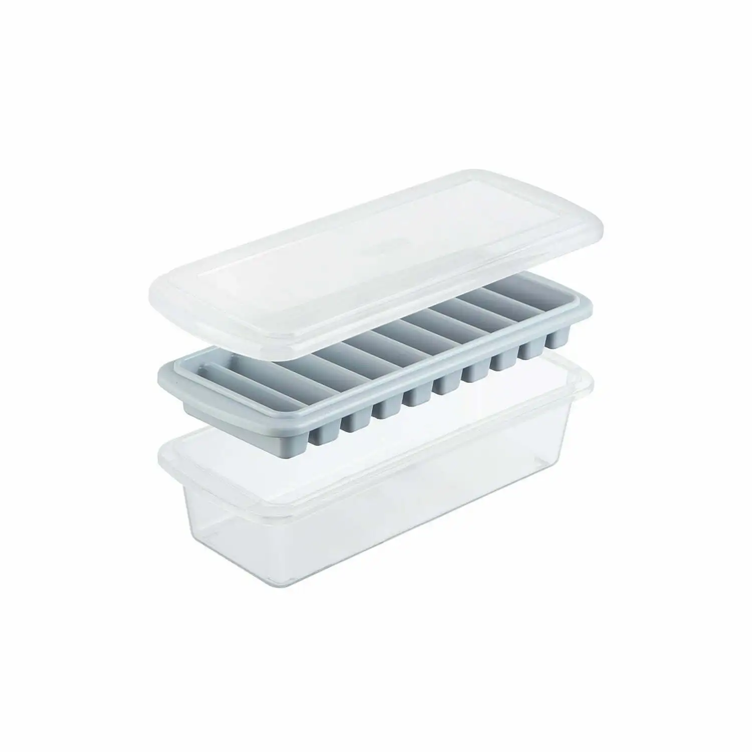 Kari Kari ice bar tray 10 slots with storage box kitchenware plastic BPA free creative ice bar tray mould made by plastic 10slot