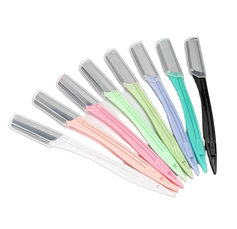 Hot Sell Non-Slip Portable Women Eyebrow Razor Stainless Steel Blades Facial Eyebrow