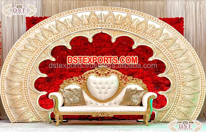 Mehndi Sangeet Stage Backdrop Frame Panel Impressive Wedding Fiber Backdrop Decor Wedding Reception Stage Frames/Panels