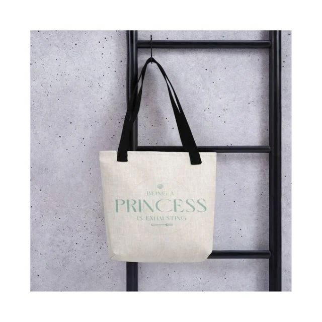 2024 Attractive Princess Embroidered Customized Canvas Bag With Urgent Logo Printing White Diy Blank Hand Drawn Blank Tote Bag