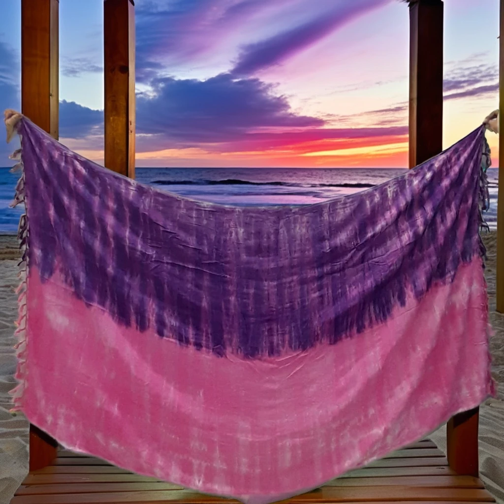 Hot Sale Wholesale Trendy Tie Dyed Beach Sarong & Scarf 100% Rayon Swimwear Cover-Up & Beach Dress  Low MOQ Sarong Manufacturer