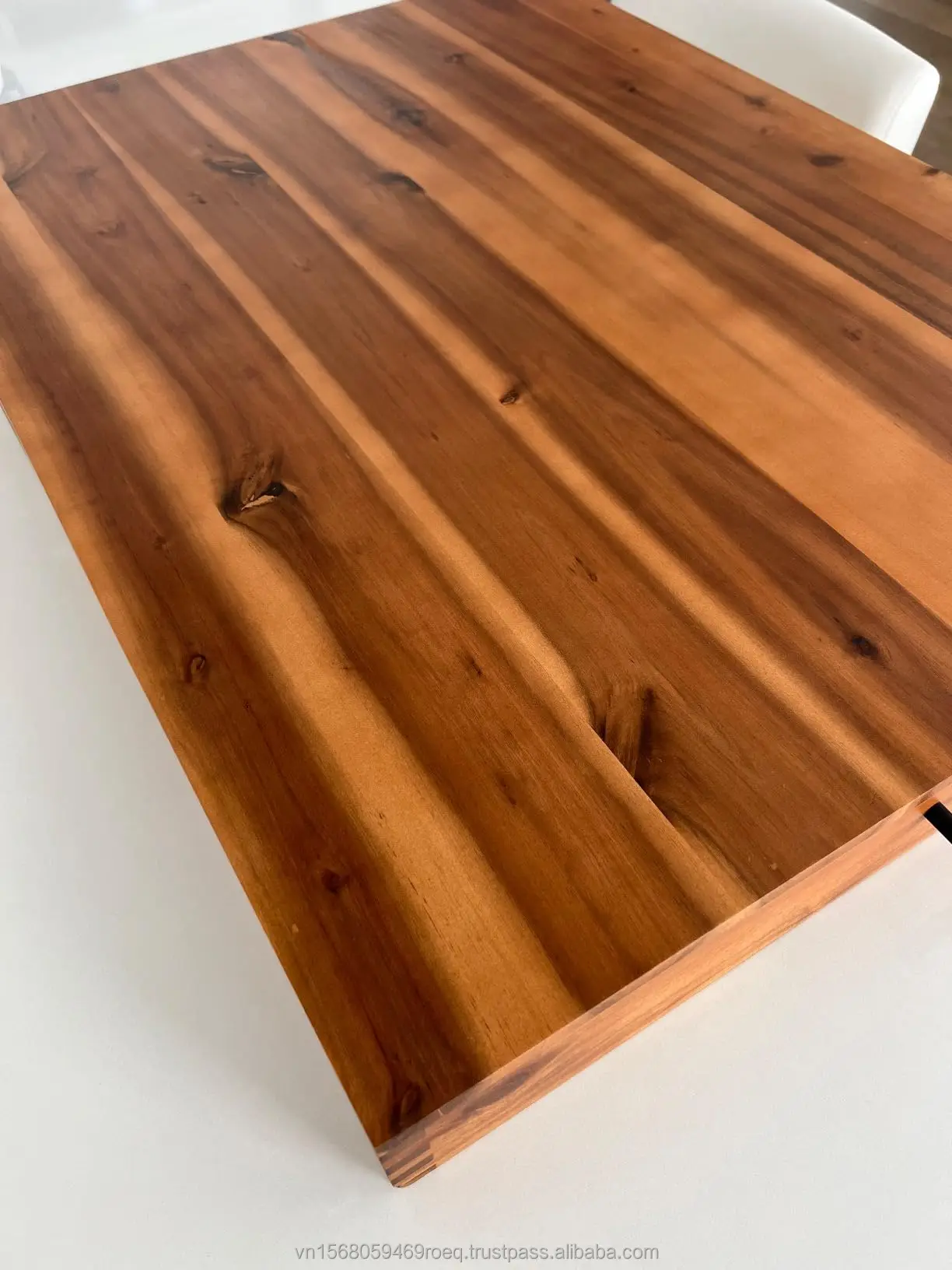 Acacia Wood Stove Burner Covers with Metal Handles for Electric Gas Stove Top Serving Chopping Board Kitchen Cutting Board