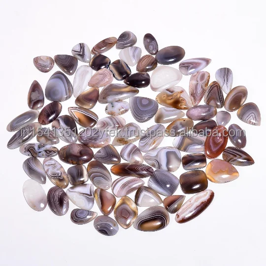 Natural 9mm Botswana Agate Cabochon Stone Crystals Loose Jewelry Making Hand Polish Chakra Healing Energy Decoration Bulk Sale