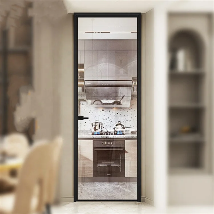In Room Door Divider Single Swing French Style Bedroom Security Door Aluminum Alloy Interior Doors For Houses