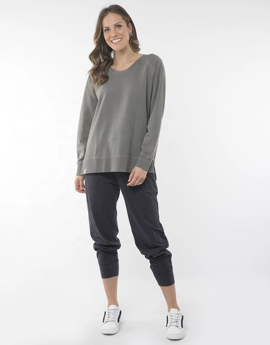 Plain Organic Cotton Streetwear Long Sleeve Premium Oversized Pastel Hoodie Pullover Women Crewneck Sweatshirt