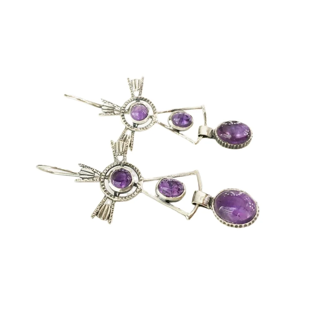 Oxidised Unique & Different Design Earring Pure 925 Sterling Silver Wholesale Price Excellent Quality Amethyst Gemstone Earrings