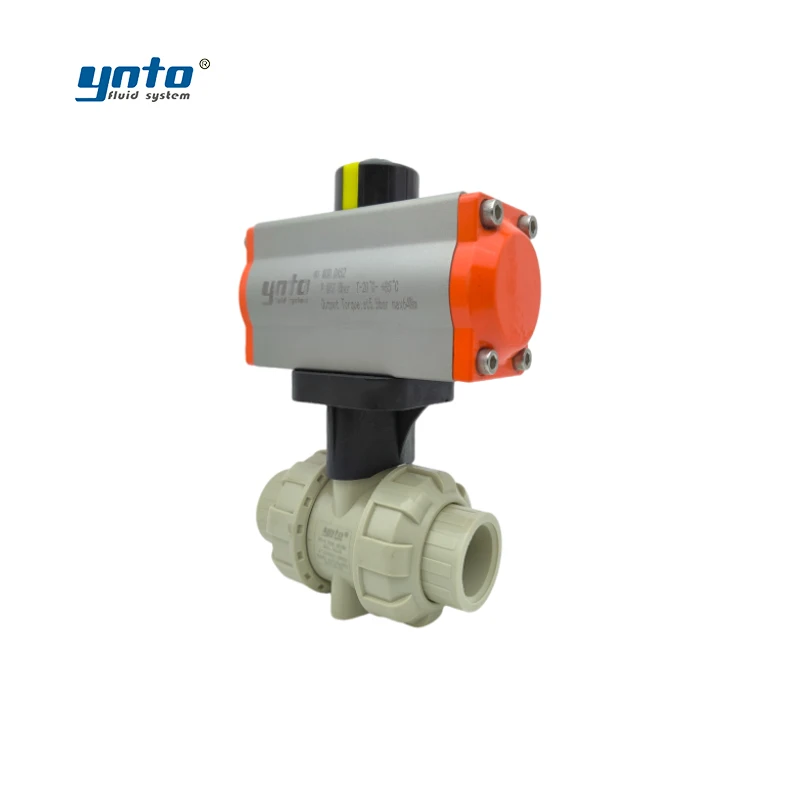 YNTO Pneumatic double acting PPH ball valve Socket type