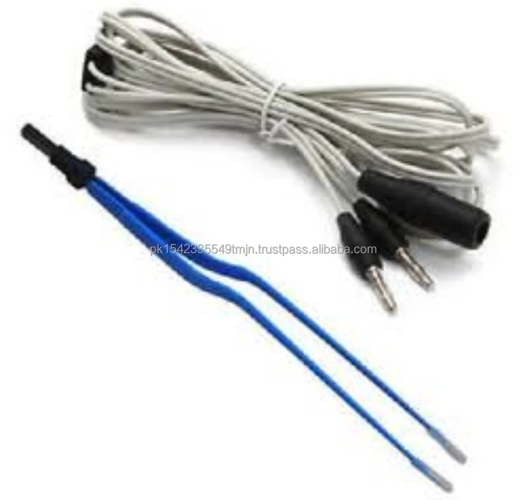 Bayonet Bipolar Forceps Cored For Electro surgical Unit Or Diathermy With Cabel