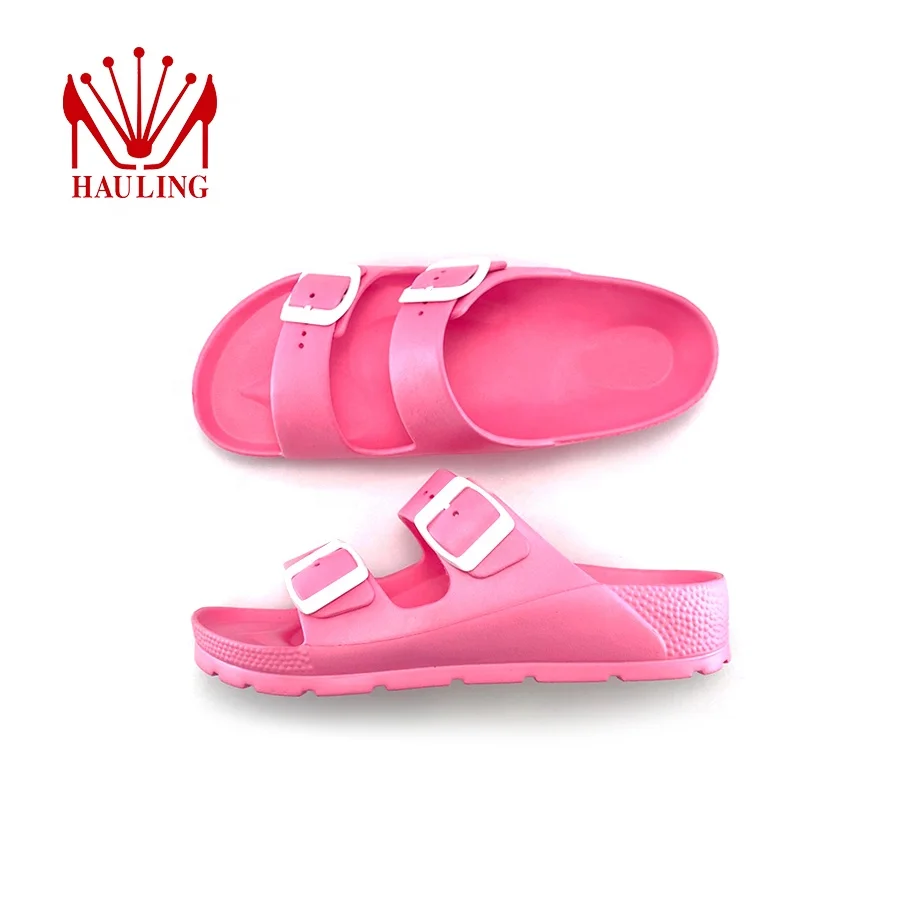 Designer Double Buckle Slippers Adjustable Buckle Two Strap Sandals Slide Eva Customization Printed Sandals For Men