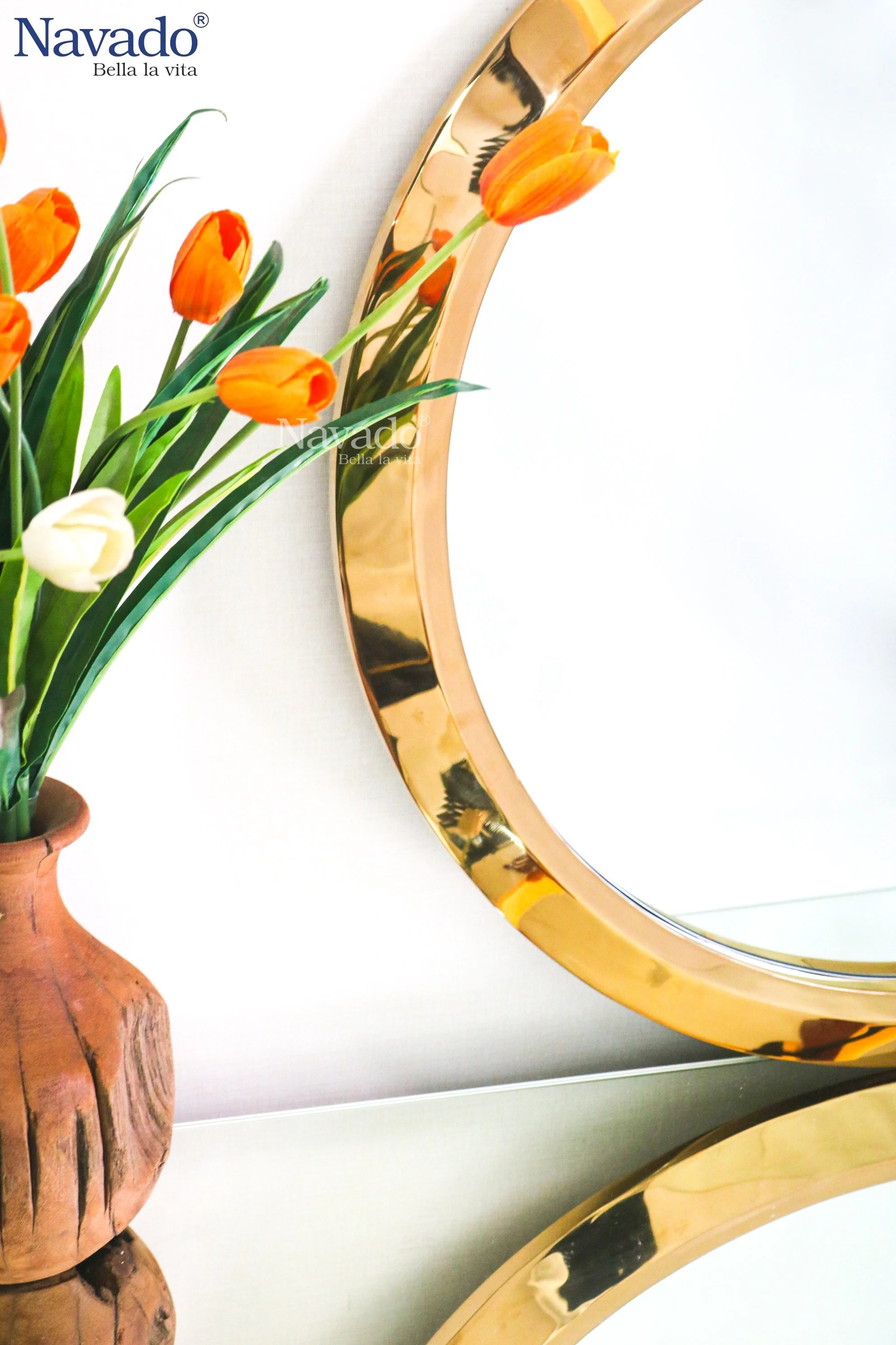 Modern Luxury D800mm Silver-Coated 8-Layer Wall Mirror Glass Material with Metal Frame for Living Room Home Decor Factory Direct