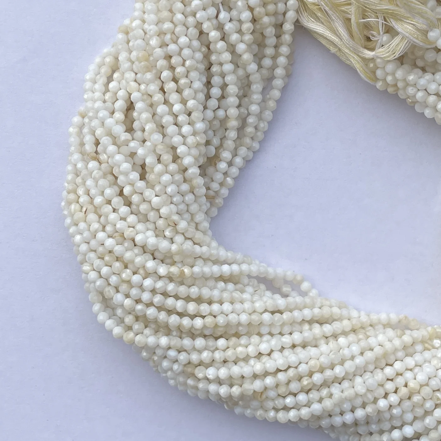 2mm, 3mm Natural Micro Mother of Pearl Faceted Gemstone Beads Strand For Jewelry Making From Stones Supplier Buy Now Online