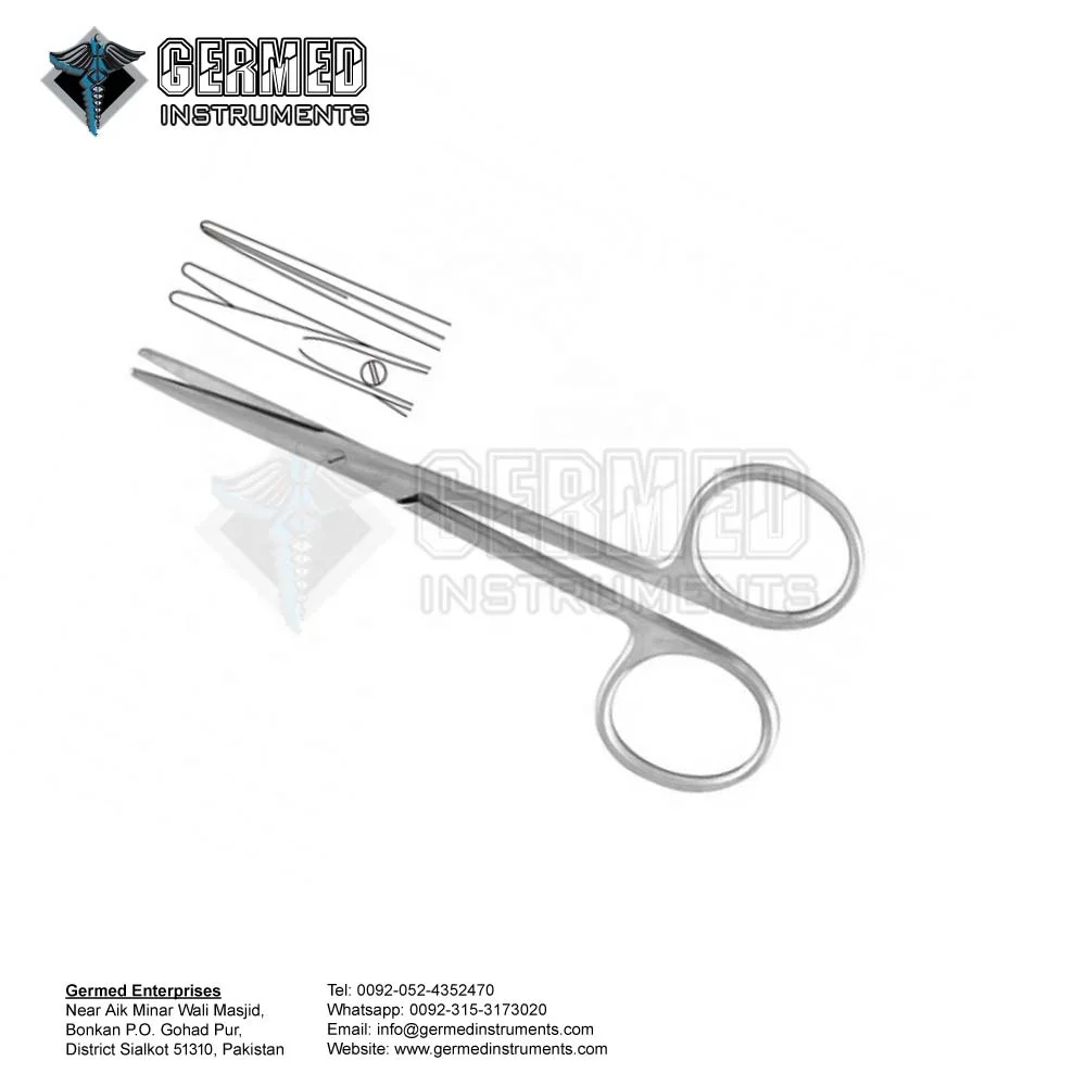 Made in Sialkot Pakistan Manufacturer Supplier Best Seller Strabismus Straight / Curved Scissors 11.5cm By GERMED ENTERPRISES