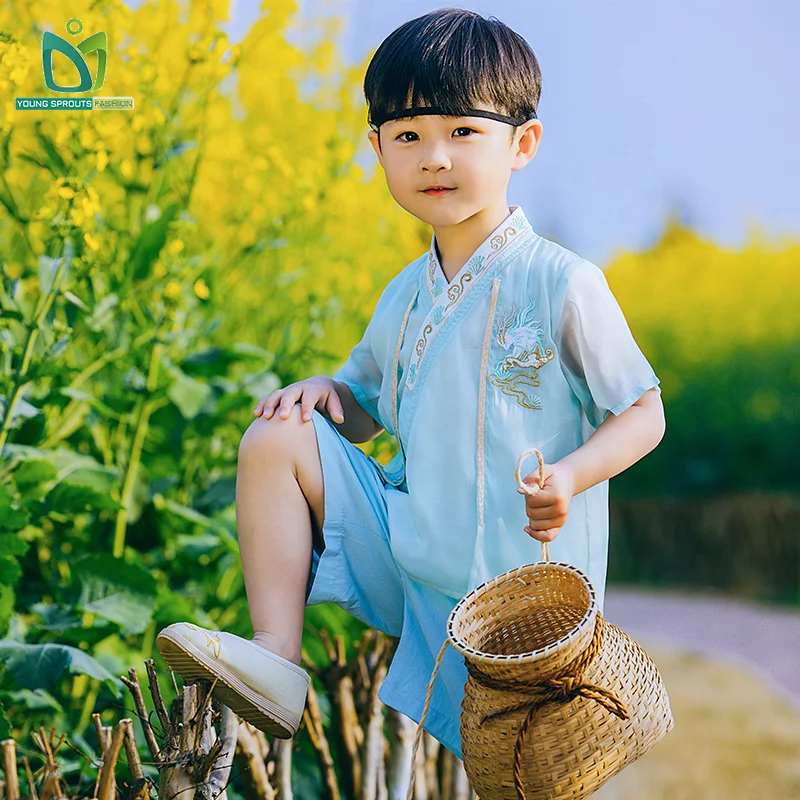 Chinese Traditional Kids Boys Costume Hanfu Chinese Boy Kung Fu Hanfu