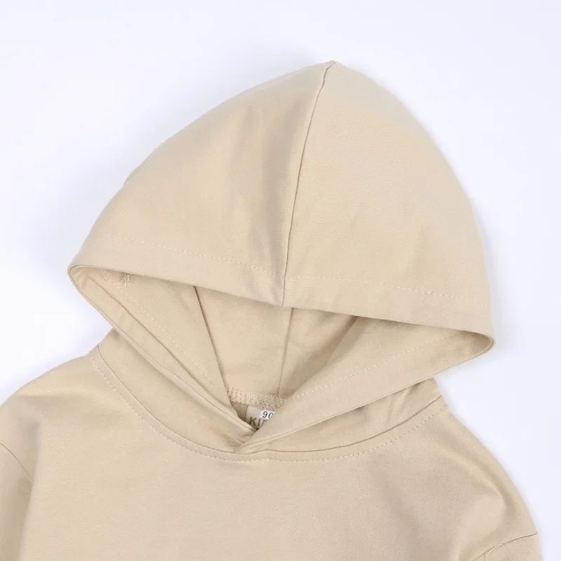High Quality Kids cotton plain hoodie blank pullover sweatshirt fleeced children boys girls hoodies Wholesale