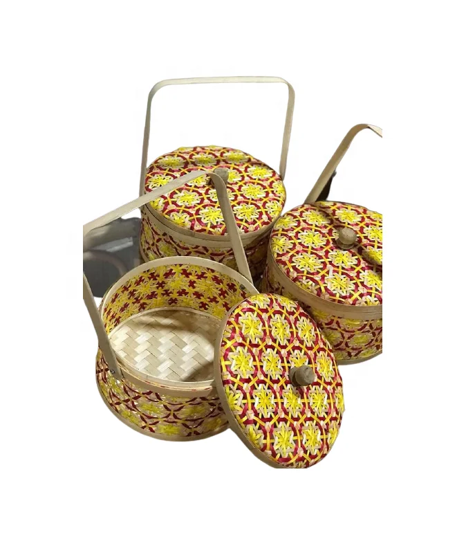 Bamboo Weaving Serving Dish - Natural bamboo food basket