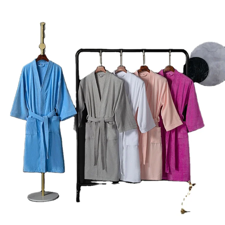 oem custom logo design with absorbent and quick-drying long bathrobe for men and women and hotel nightgown hotel bathrobe