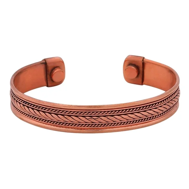 Pure Floral Magnetic Copper Bracelet Copper Cuff Bracelet Copper Bracelet for Men & Women Uses By Indian Exporters