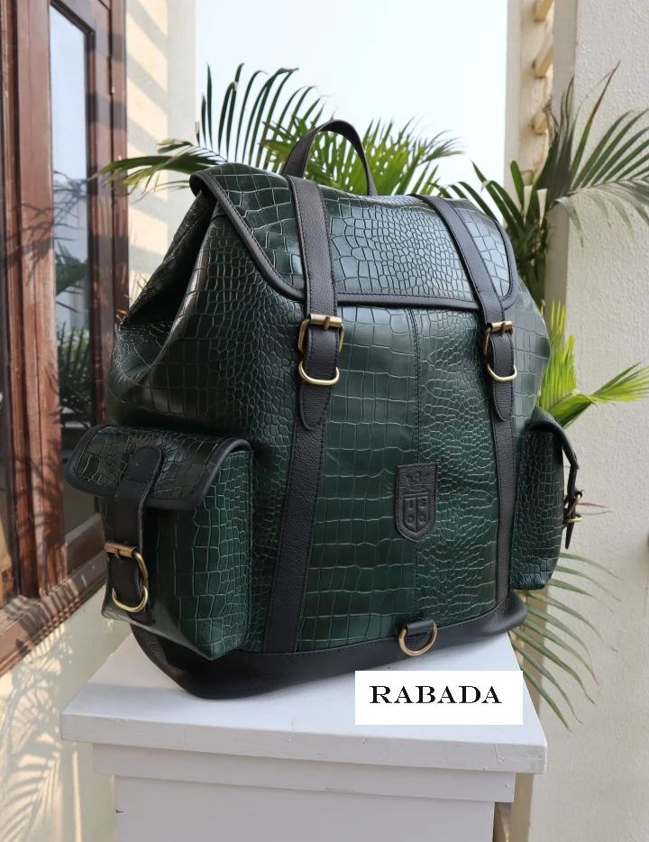 Designer College School Backpacks Crocodile Vegan Leather Travel Business Bag Laptop Backpack handmade backpack