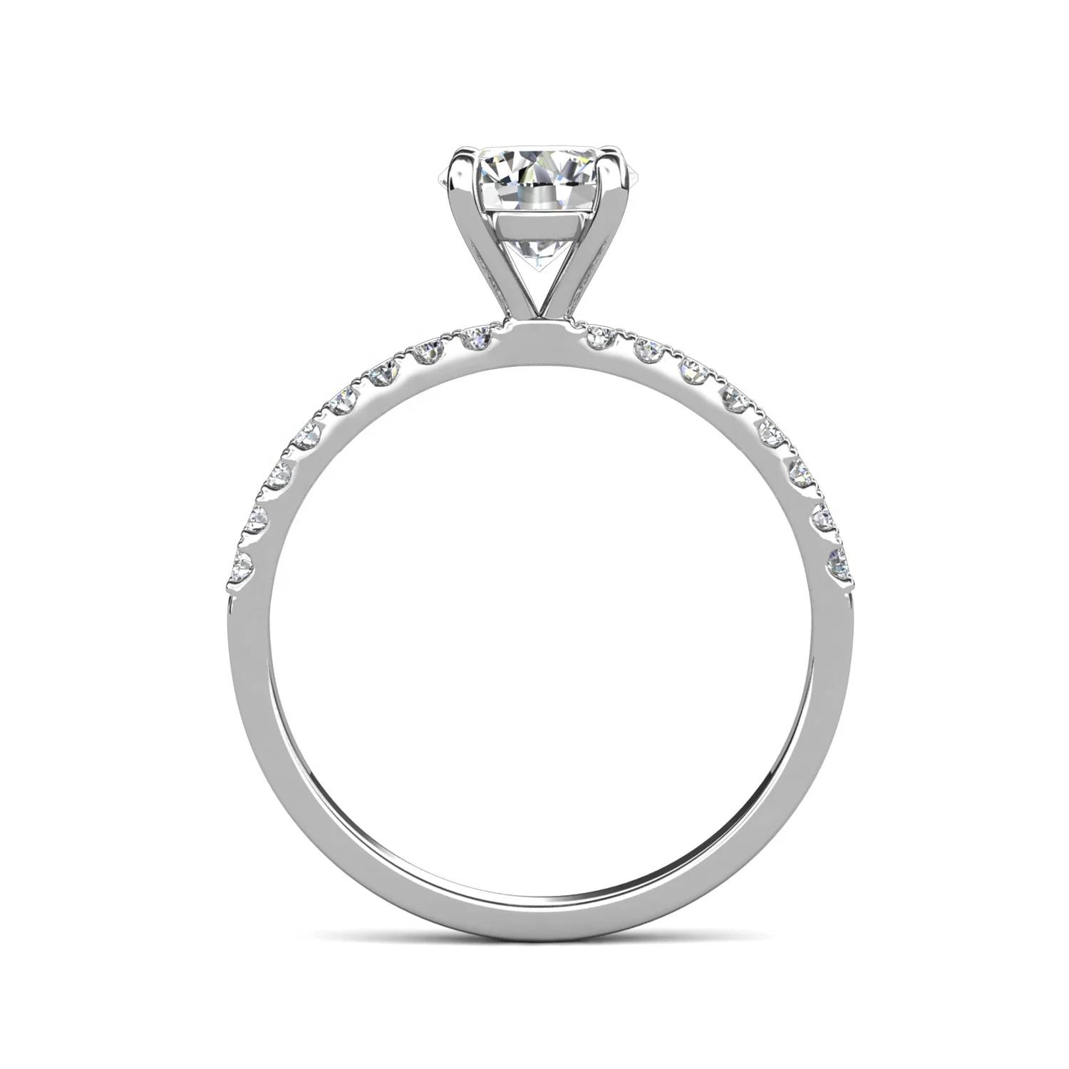 Wholesale GRA Moissanite Jewelry 925 Sterling Silver Stackable Wedding Engagement Halo Ring Set For Women Destiny Jewellery