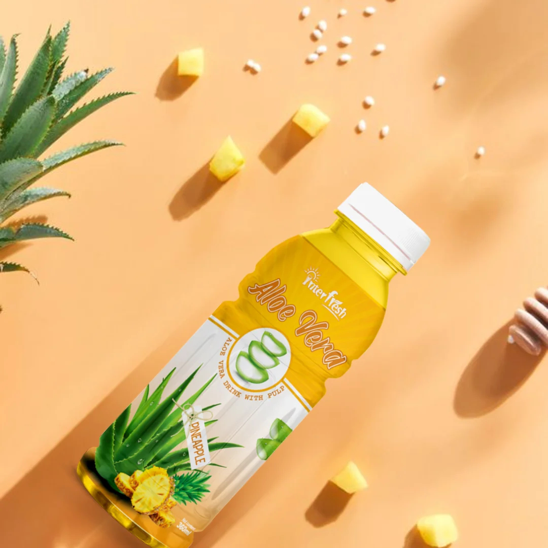 Interfresh Brand Aloe Vera Drink with Mango Flavor 500ml Size OEM ODM Options Water Pulp Berries Ingredients Made in Vietnam