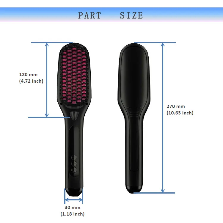 Amazon Ionic Hair Straightener Beard Curling Iron Comb Cepillo Para Electric Massage Curler  Hair Straightening Brush