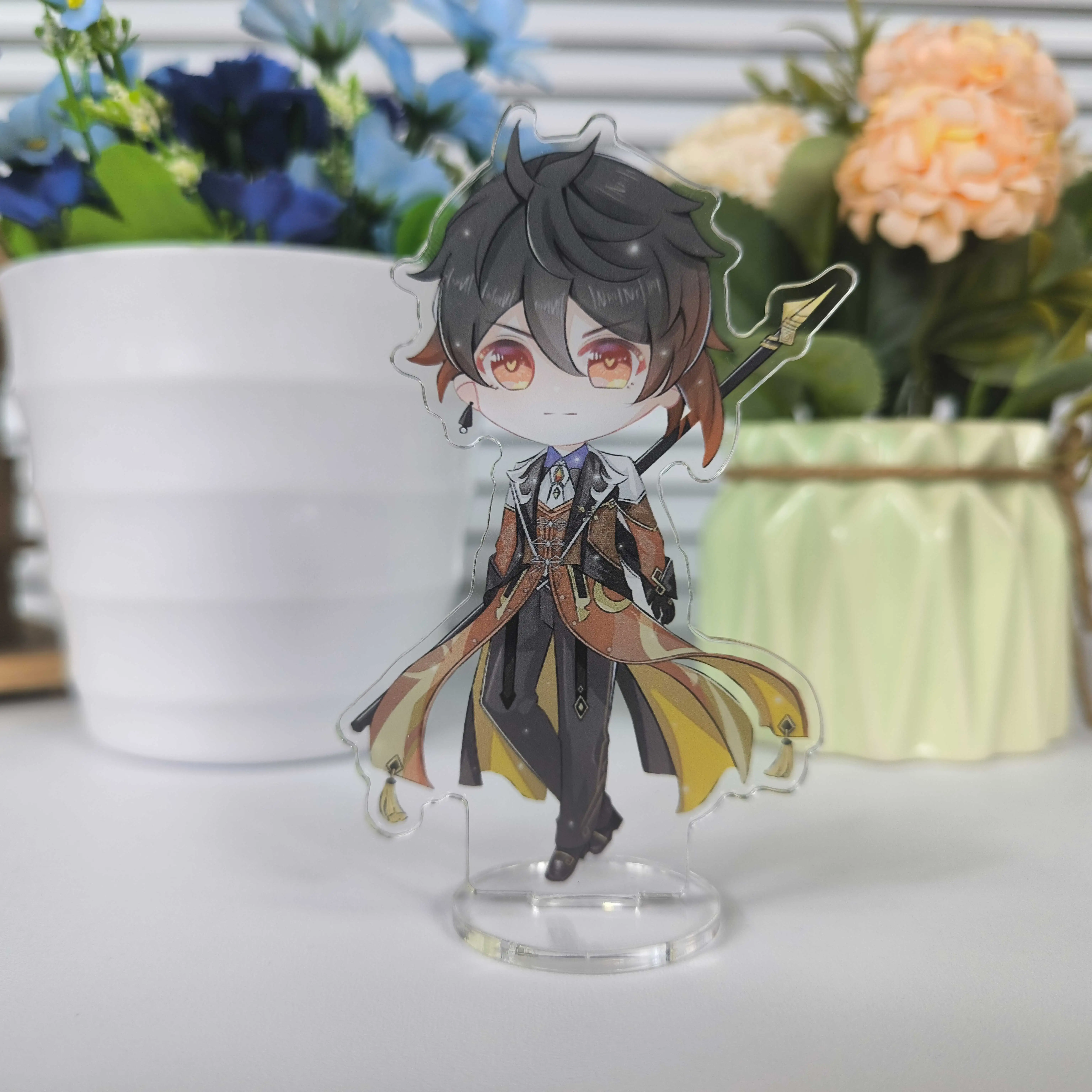 Factory direct sale genshin eco friendly acrylic figures standee single print cute anime printed acrylic standee with background