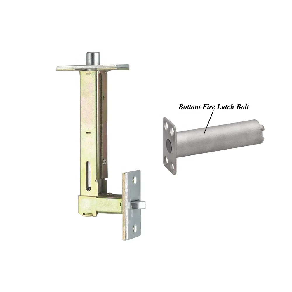 UL listed Stainless Steel Brass Universal Automatic Flush Bolt with Bottom Fire Latch Bolt