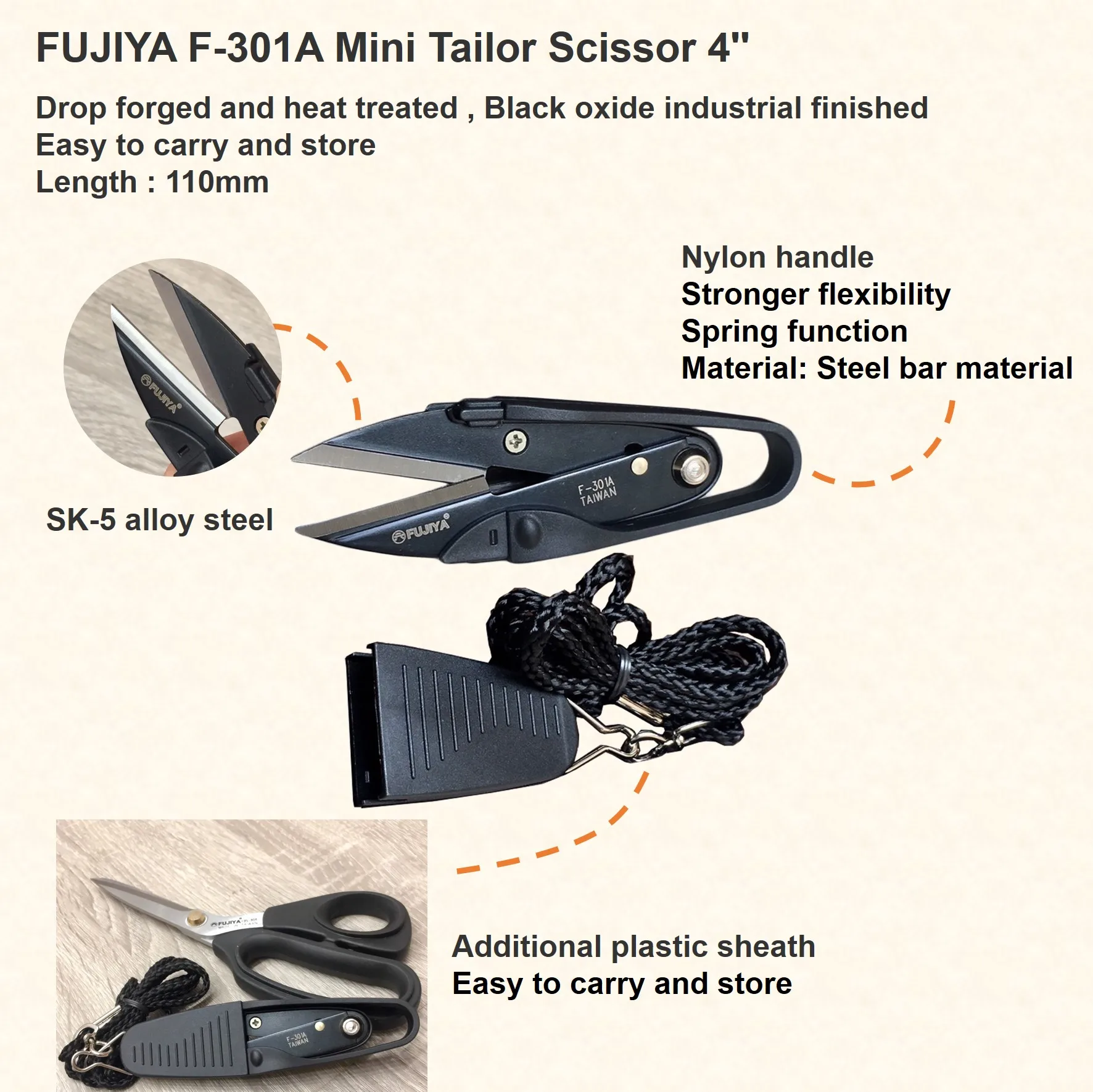 4' Mini Alloy Steel Blades Tailor Scissors