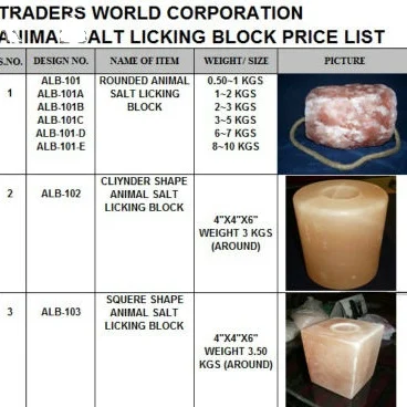 100% Pure Himalayan Natural Animal Salt Lick Block Catalog
