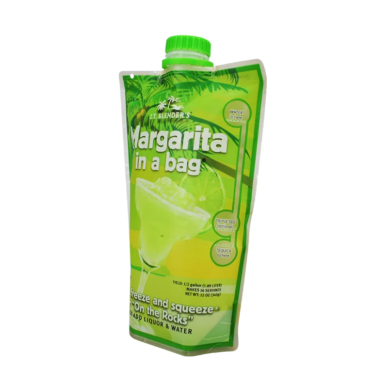 350G 150Microns Green MATT OPP/PET/PE Registered Matte Heat Sealing Plastic Liquids Juice Stand Up Spout Pouches Bag With Handle