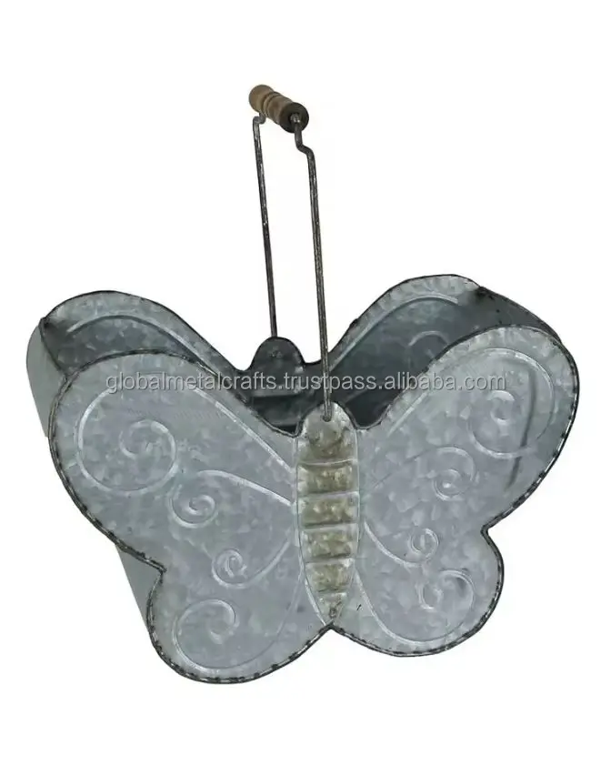 Wholesaler Galvanized galvanized planter with golden rim for Farmhouse Home Garden decor