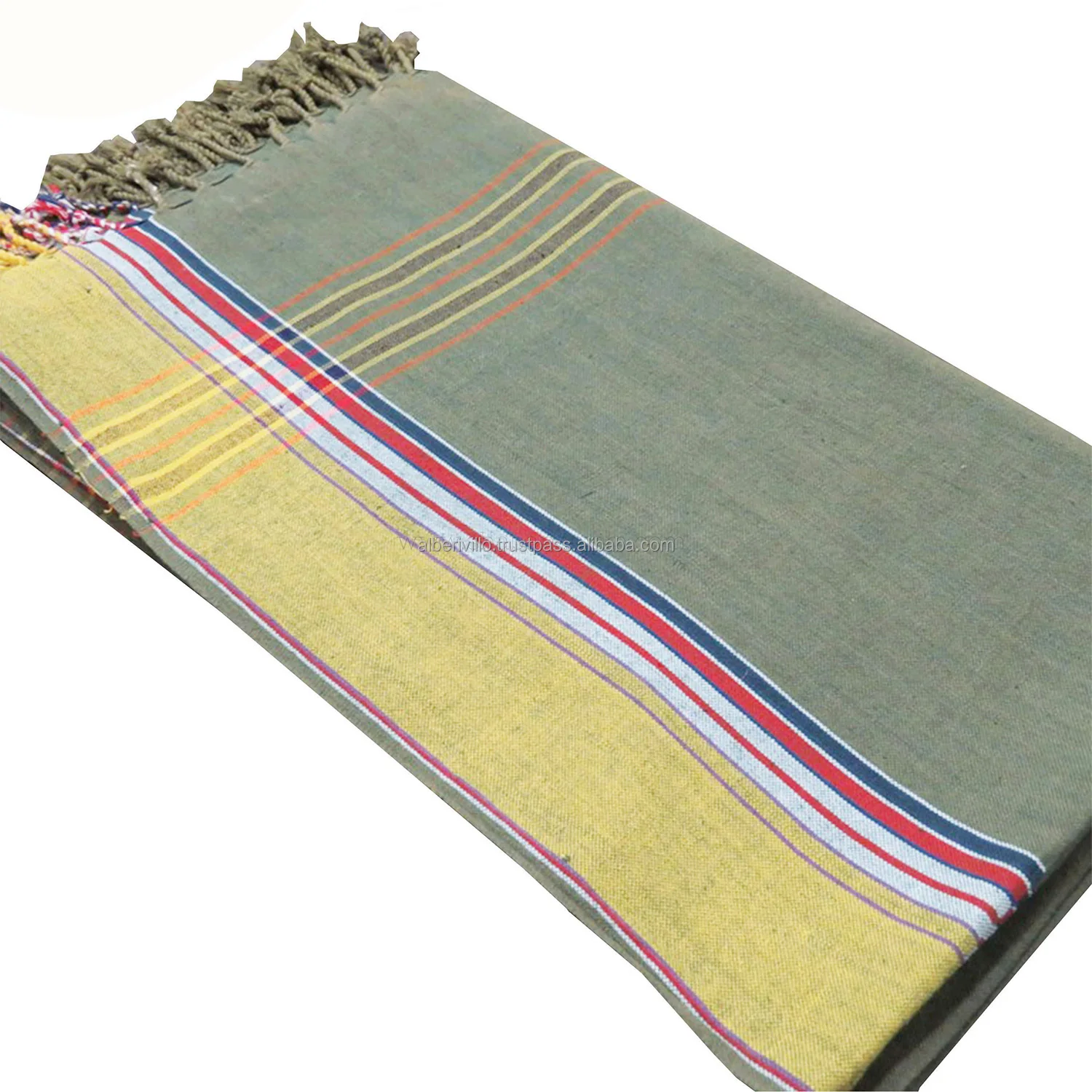 Square  Beach Embroidered Towel Kenyan Sarong Kikoy with Different Styles Multi Striped Kikoy Beach Towels from Indian Supplier