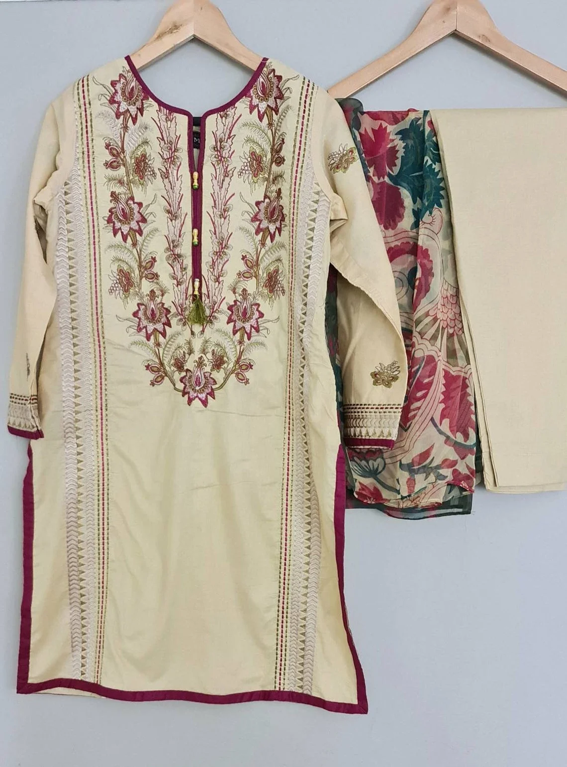 Pakistani Indian Heavy Embroidery Lawn Suit Ready Made Shalwar Kameez clothes Hot Selling Dress 2021