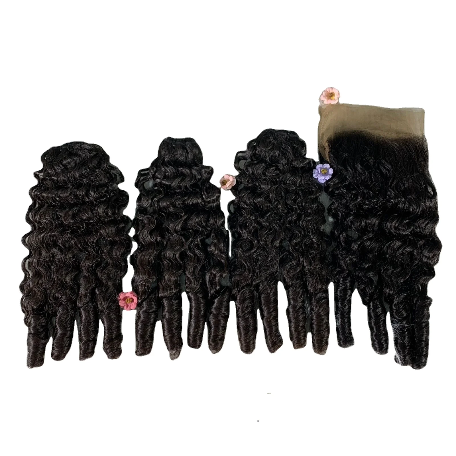 Jerry to loose Set 3 bundles and a frontal 13x4 for wig- glueless wig making- high quality of Vietnamese raw hair, double drawn