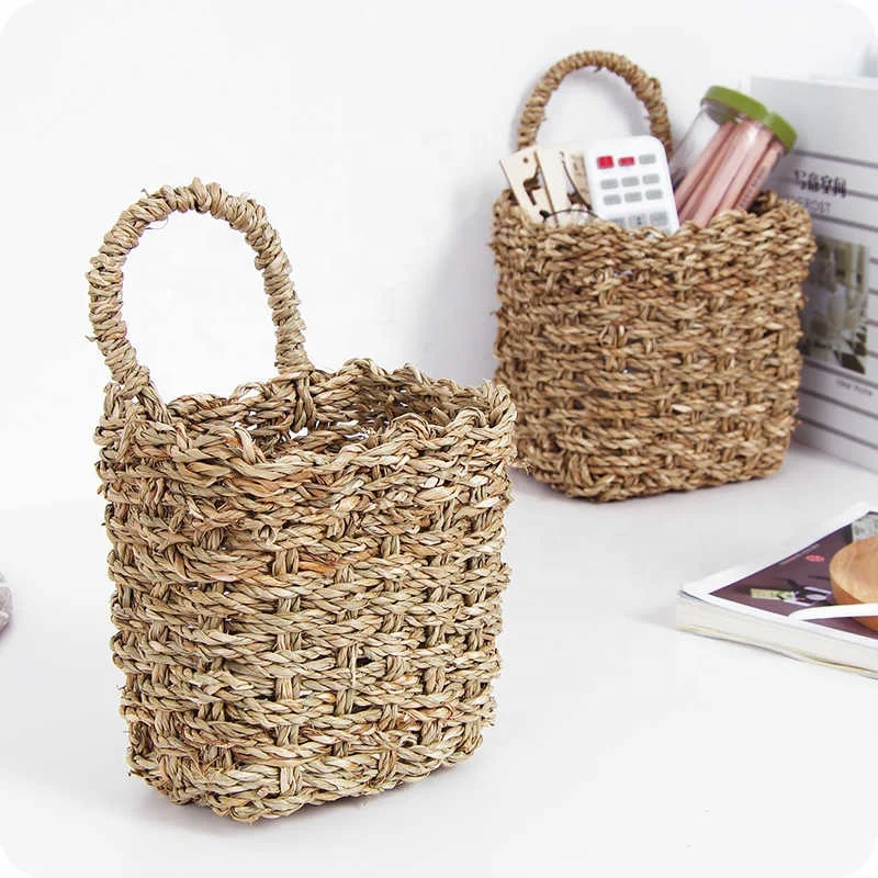 Современная большая бамбуковая Настенная Корзина естественного цвета для домашнего декора и сада цветочный горшок журнал плантатор