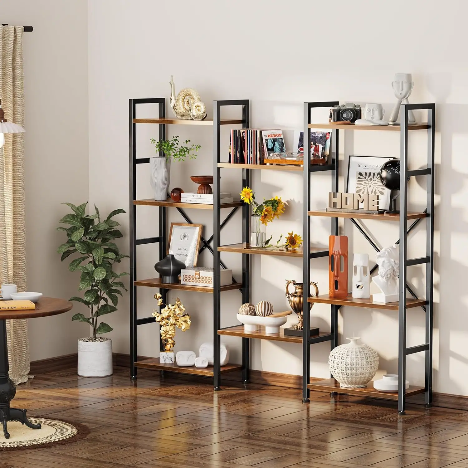 Modern Simple Home Multi-Layer Bookshelf Galvanized Metal Magazine Book Floor Bookcase Display Rack for Living Room Wall