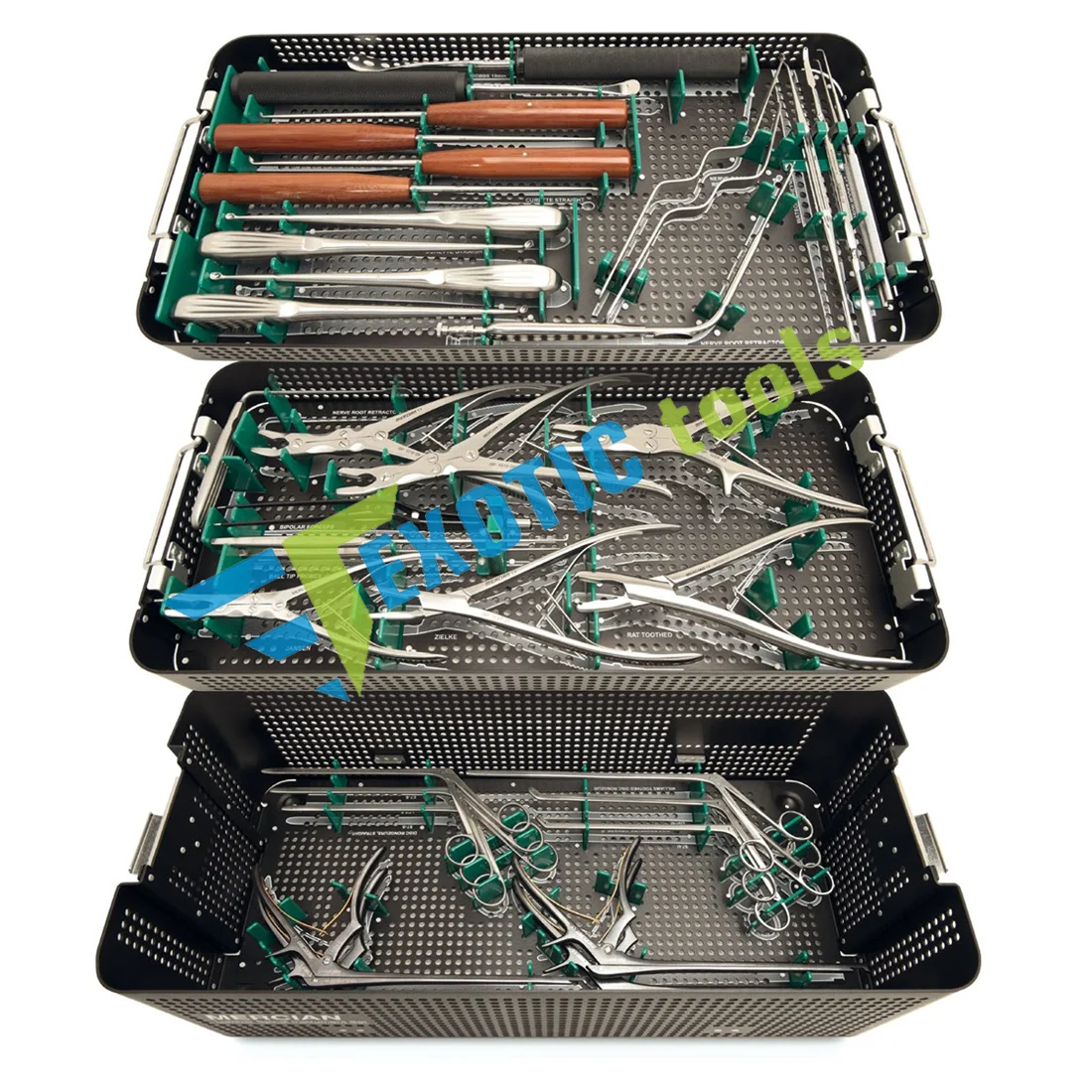 Basic Laminectomy Kerrison Punch Disc Ronguer straight and Upwards Bone Cutting Shaft Surgical Instruments Set for Lumbar Spine