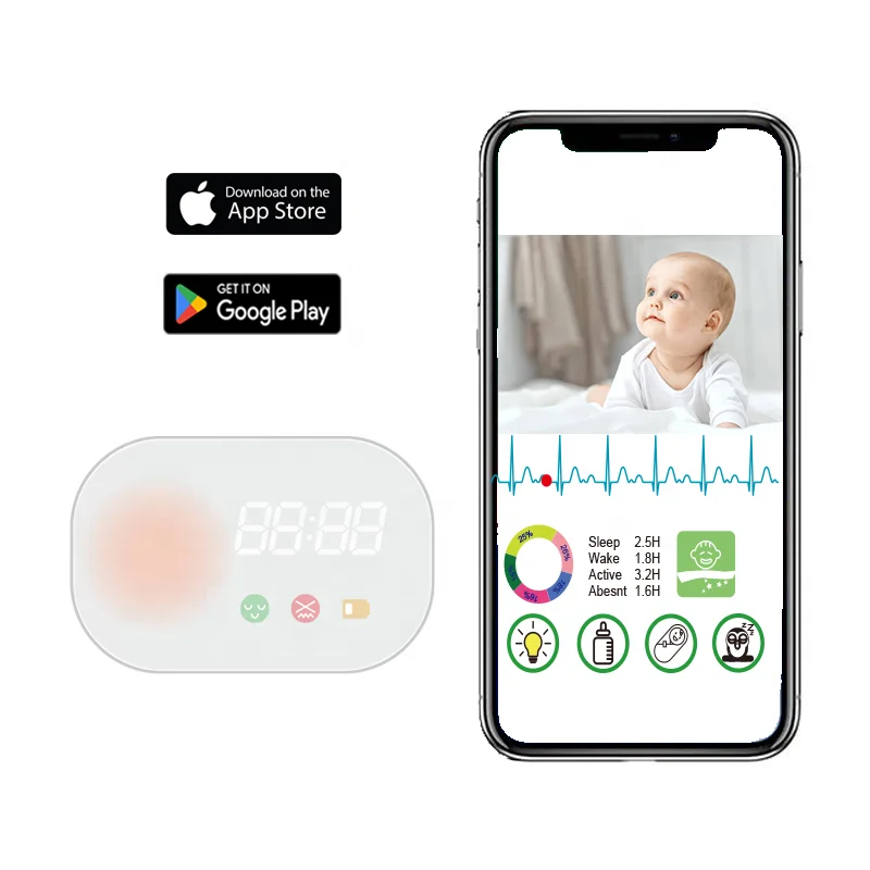 remote bluetooth monitoring clock function danger alarm baby rhythm breathing detector|app support infant series