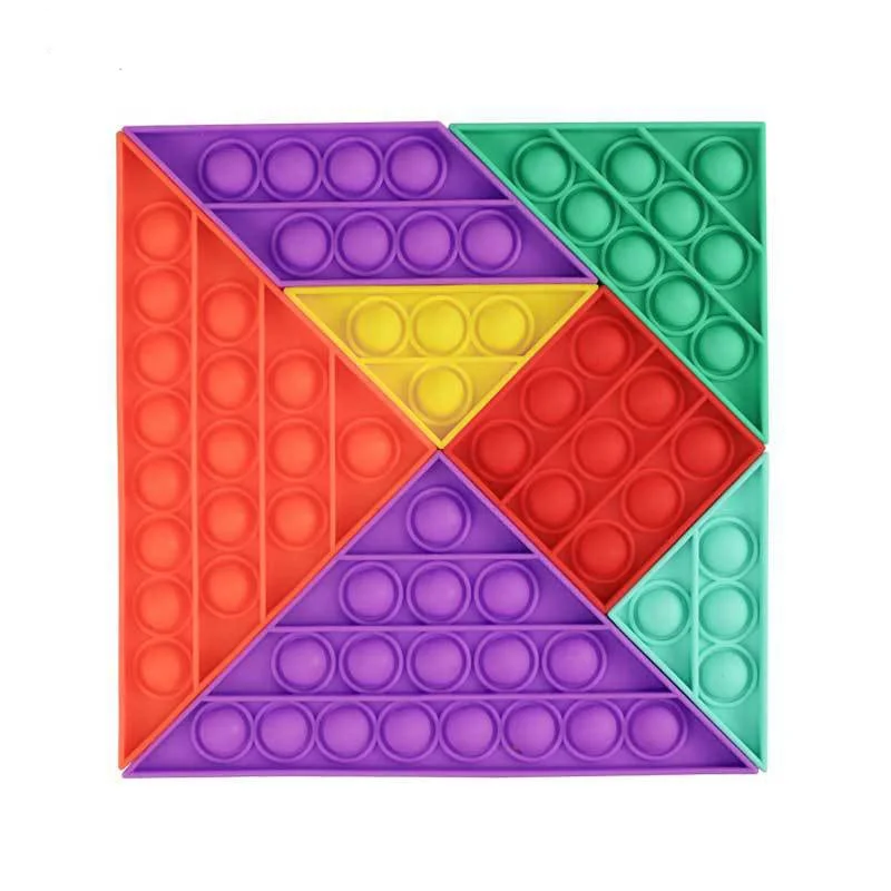 OPP bag package toy kids squeeze silicone stacking toys set blocks bubble sensory anti stress toys