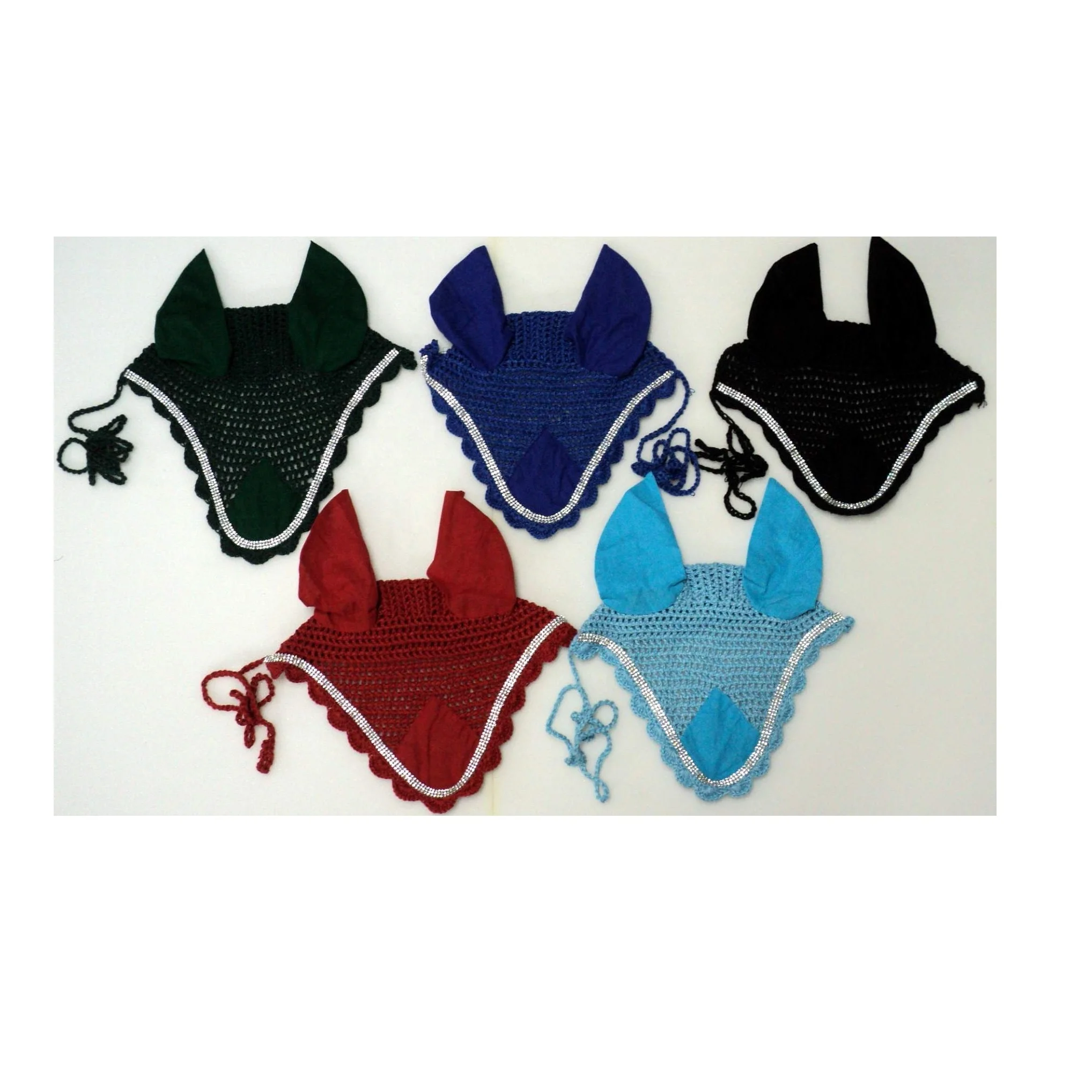 Smart Horse Ear Bonnet Nets Anti Fly Veils Cob Full Pink Purple Black Navy Red/ custom design horse ear bonnet