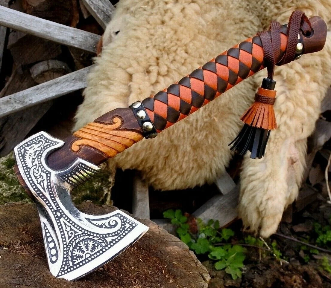 Новый стиль Топор Ручной работы из высокоуглеродистой стали топор 100% Высокое качество с деревянной ручкой