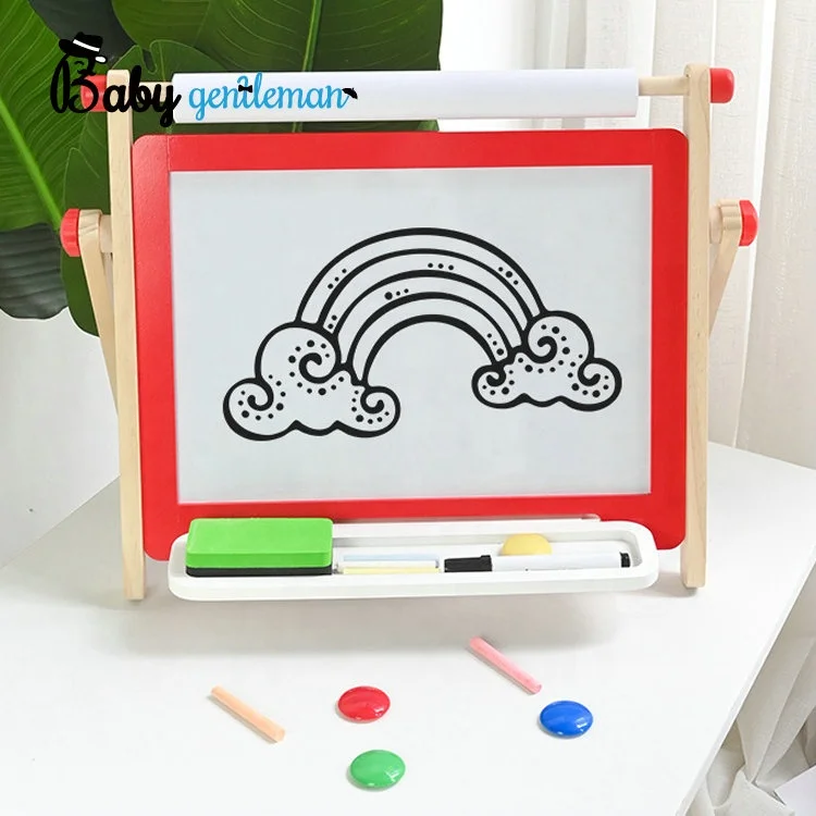 Wholesale Kids Double-Sided Wooden Magnetic Drawing Board With Abacus Z12283B