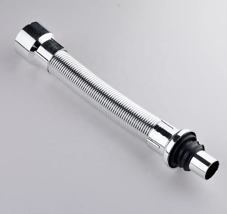 Hot Selling High Quality Pipe Series ABS Chromed Bathroom Basin Water Drainage S Shaped Stretch Elbow Sink Drains Pipe
