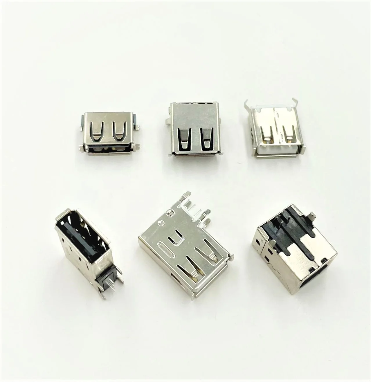 Customized USB A Type Female 2.0  90 degree Vertical DIP right angle with Curling