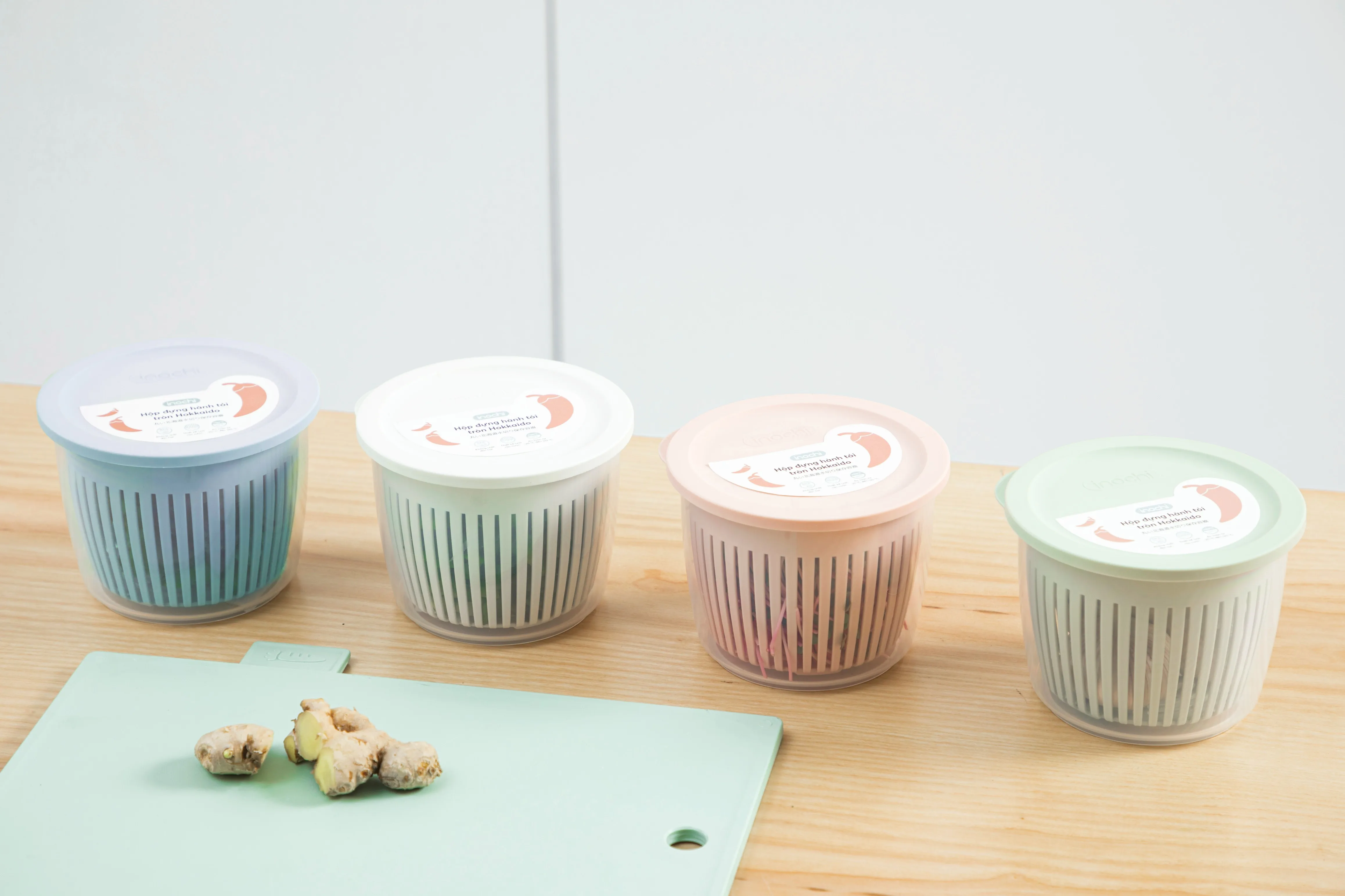 Manufacturing Dry Hokkaido round onion and garlic box colorful BPA free with mesh keep fresh clean drain secure seal