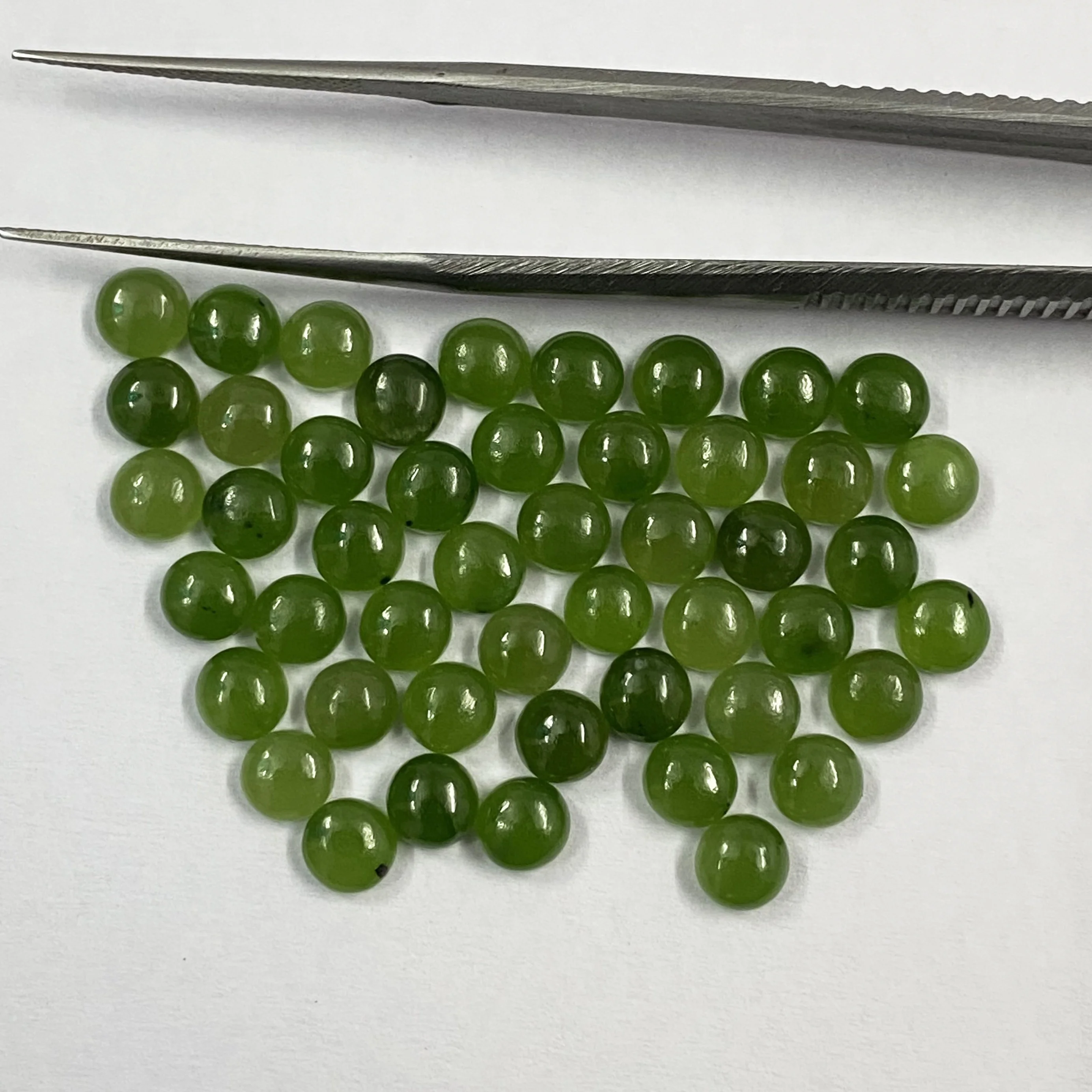 Best Selling Green Nephrite Jade 6mm Round Flat Cabochon 100% Natural Gemstone Wholesale Factory Price Shop Online From Supplier