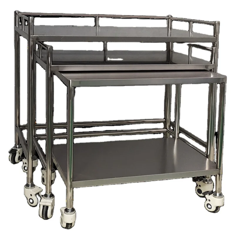 MN-SUS004 304 Stainless Steel Nursing Instrument Trolley Medical Treatment Trolley for Patient Surgical Nursing