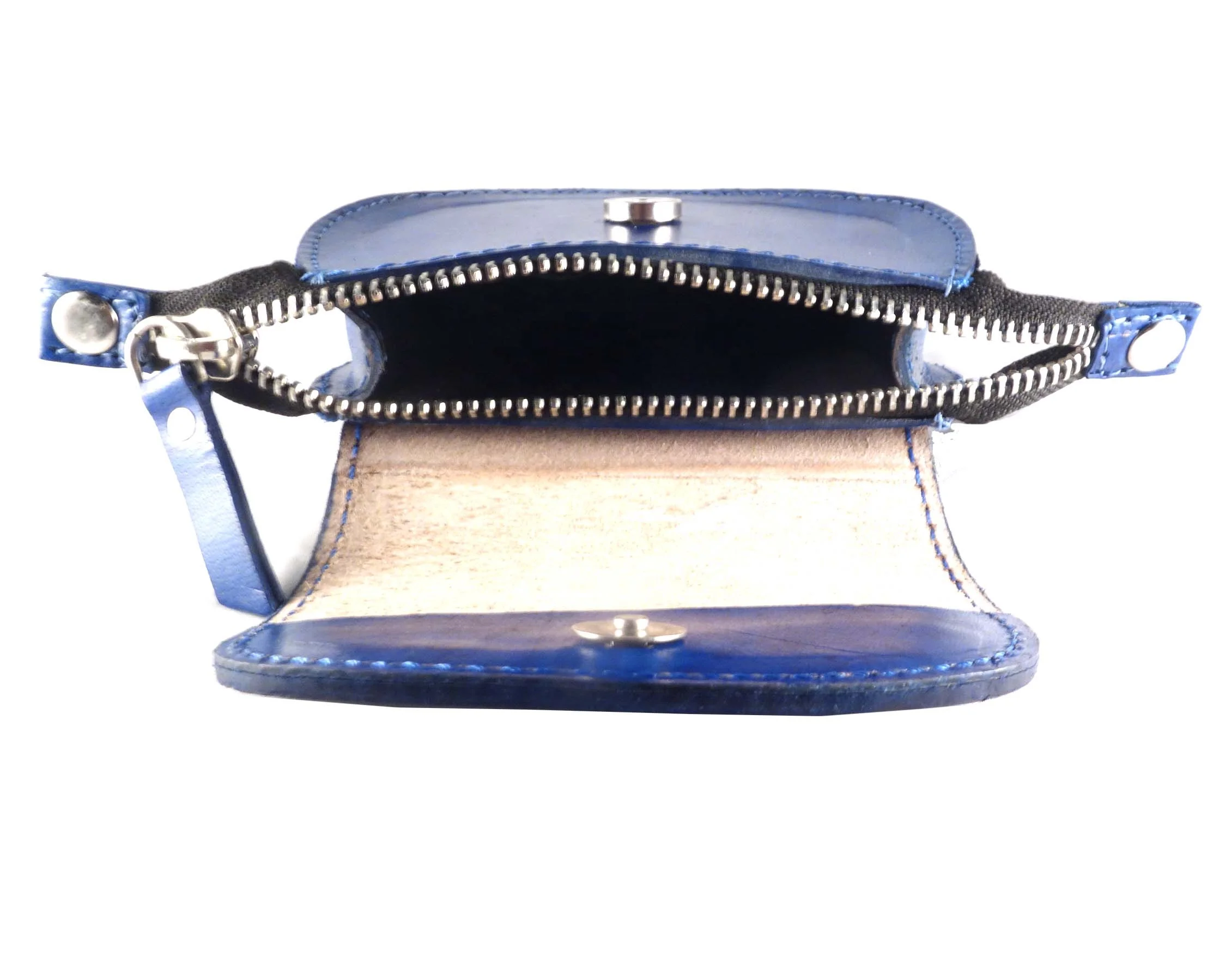 New Arrival Blue Hand Color Wristlet Genuine Leather Bags for Ladies at Factory Price 100% Real Leather Handbag
